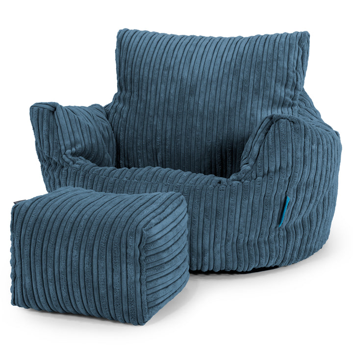 Klein Kindersessel Sitzsack 1-3 jahren - Cord Marineblau 02