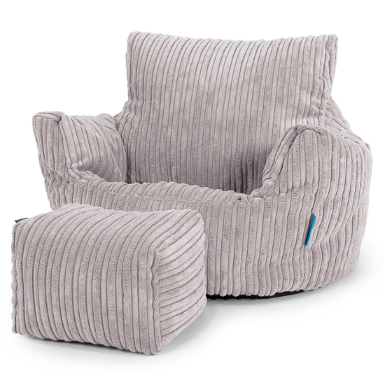 Klein Kindersessel Sitzsack 1-3 jahren - Cord Silbergrau 02