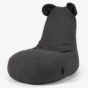Kindersitzsack Tierform Bär 2-6 Jahre - Bouclé Graphitgrau
