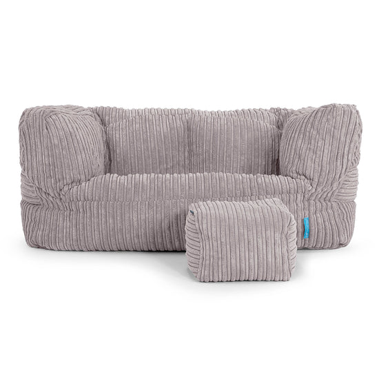 Kindersofa Albert 2-6 jahren - Cord Silbergrau 02