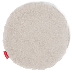 Dekokissen / Sofa Kissenbezug Rund 50cm - Bouclé Elfenbein