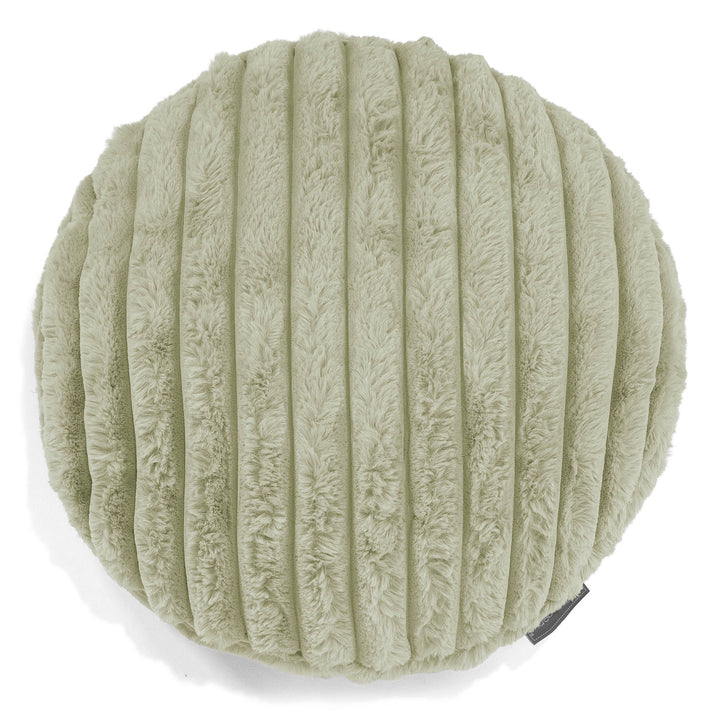 Lounge Pug Kissen Rund 50cm Ultra Plüsch Cord Salbeigrün Sofakissen– Big Bertha Original DE