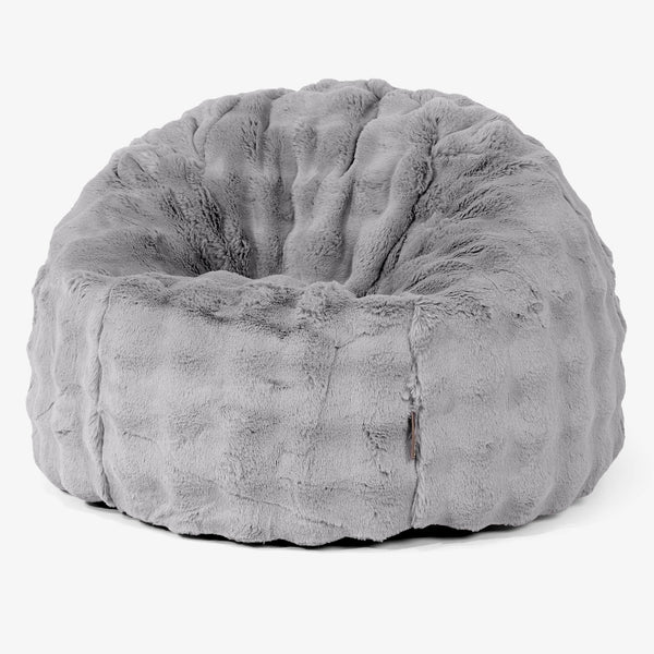Klassischer Sitzsack Sessel - Bubble Pelz Grau 01
