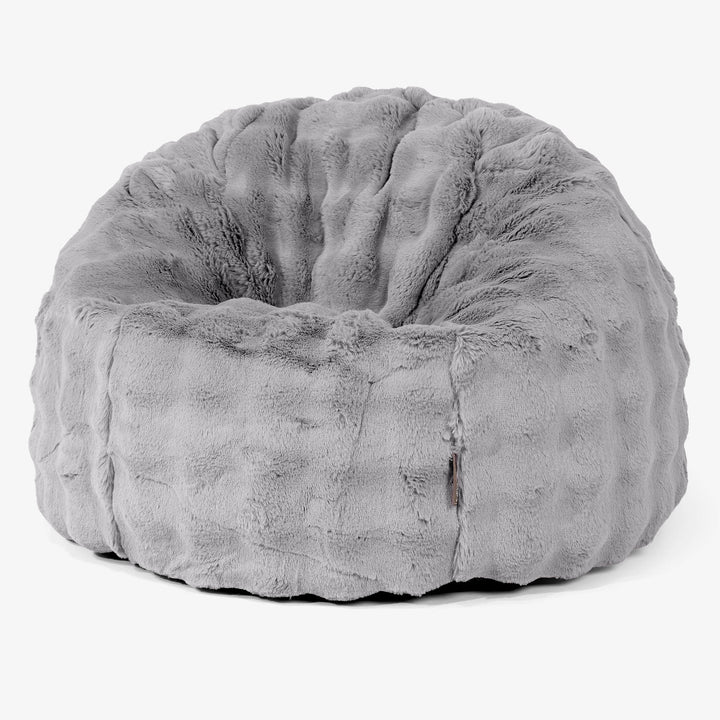Klassischer Sitzsack Sessel - Bubble Pelz Grau 01