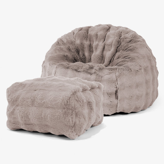 Klassischer Sitzsack Sessel - Bubble Pelz Nerzfarben 01