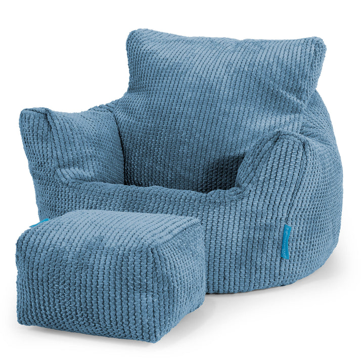 Klein Kindersessel Sitzsack 1-3 jahren - Pom Pom Himmelblau 02