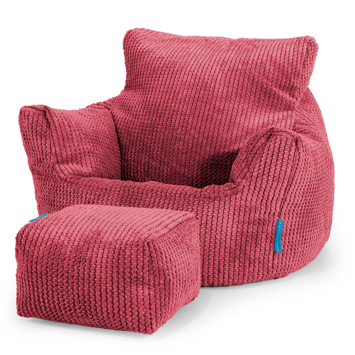 Klein Kindersessel Sitzsack 1-3 jahren - Pom Pom Pastellrot 02