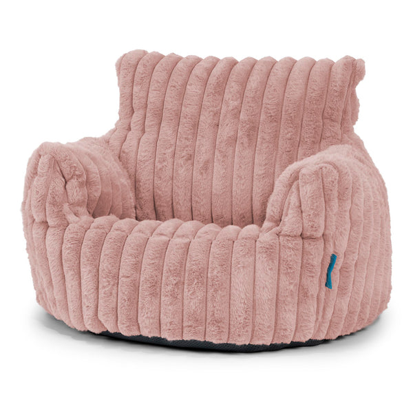 Klein Kindersessel Sitzsack 1-3 jahren - Ultra Plüsch Cord Pastellrosa 01