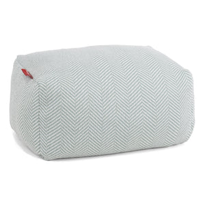 Kleiner Fußhocker - Gestrickte Fischgrätenmuster Taubenblau