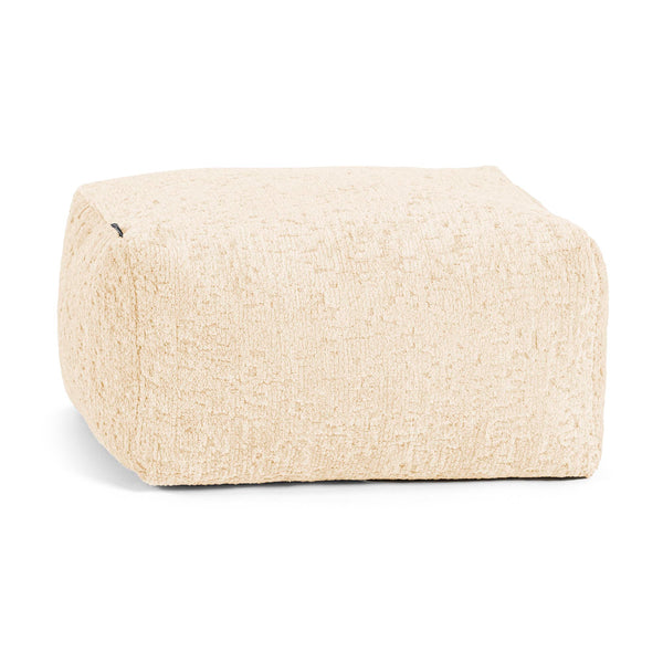 Kleiner Fußhocker - Luxuriöser Chenille Elfenbein 01