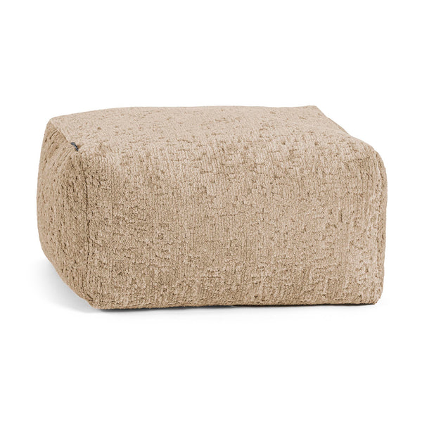 Kleiner Fußhocker - Luxuriöser Chenille Nerzfarben 01