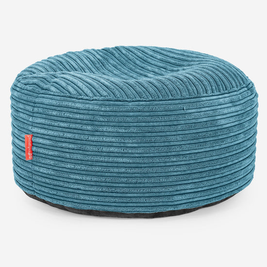 Sitzhocker mit Tablett - Cord Türkis 03