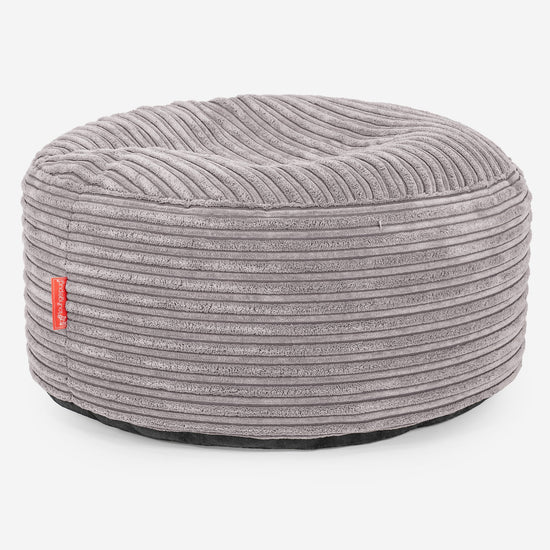 Sitzhocker mit Tablett - Cord Silbergrau 03