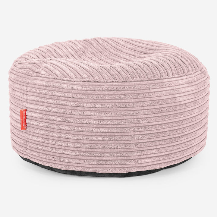 Sitzhocker mit Tablett - Cord Rosa 03