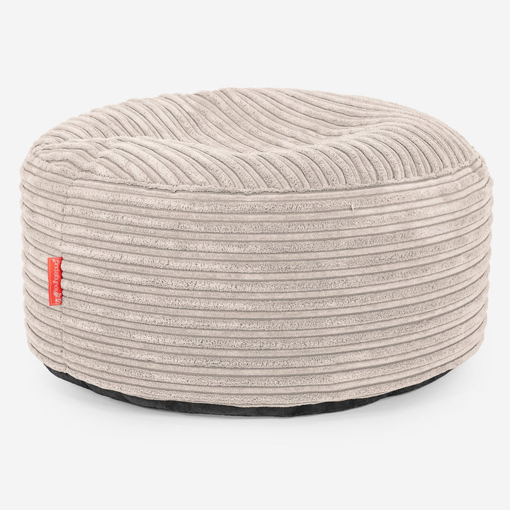 Sitzhocker mit Tablett - Cord Elfenbein 03