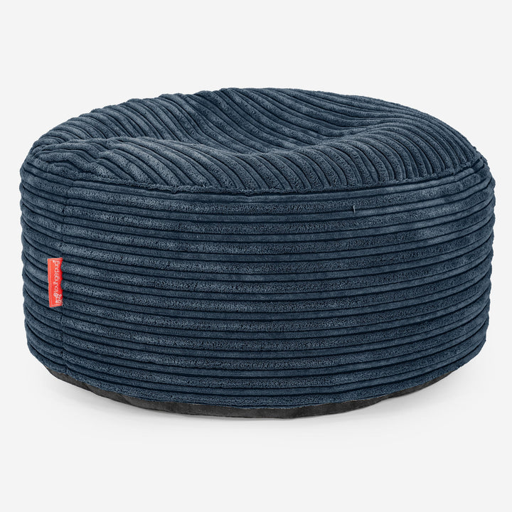 Sitzhocker mit Tablett - Cord Marineblau 03