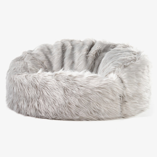 Mammoth Sofa Sitzsack XXL - Mongolisches Kunstfell Grau 01