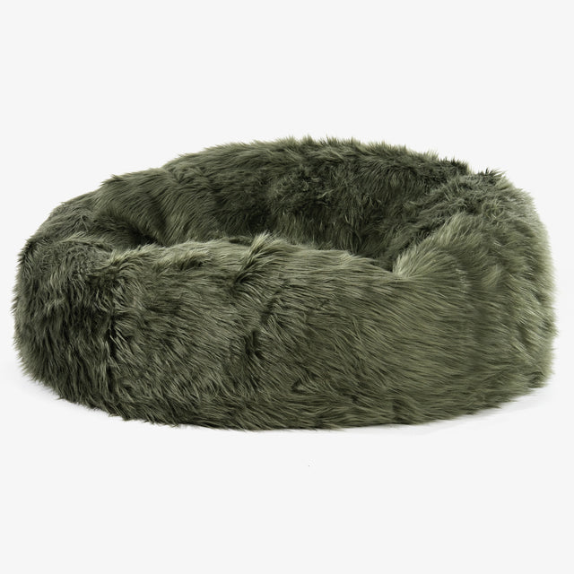 Mammoth Sofa Sitzsack XXL - Mongolisches Kunstfell Salbeigrün 01