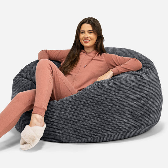 Mammoth Sofa Sitzsack XXL - Pom-Pom Schwarz 01