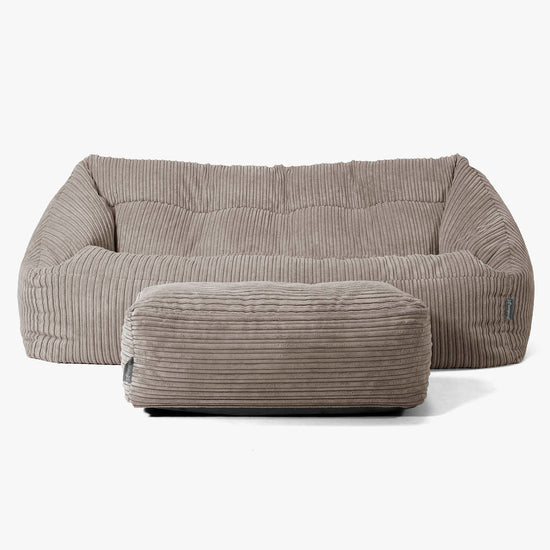 Maya Sitzsack Sofa - Cord Beigegrau 02