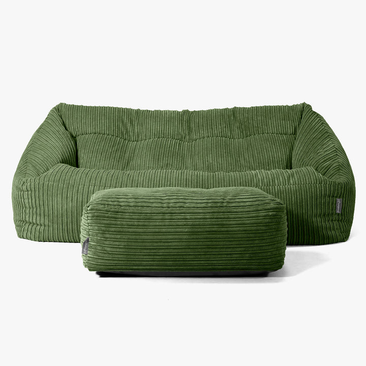 Maya Sitzsack Sofa - Cord Nadelwaldgruen 02