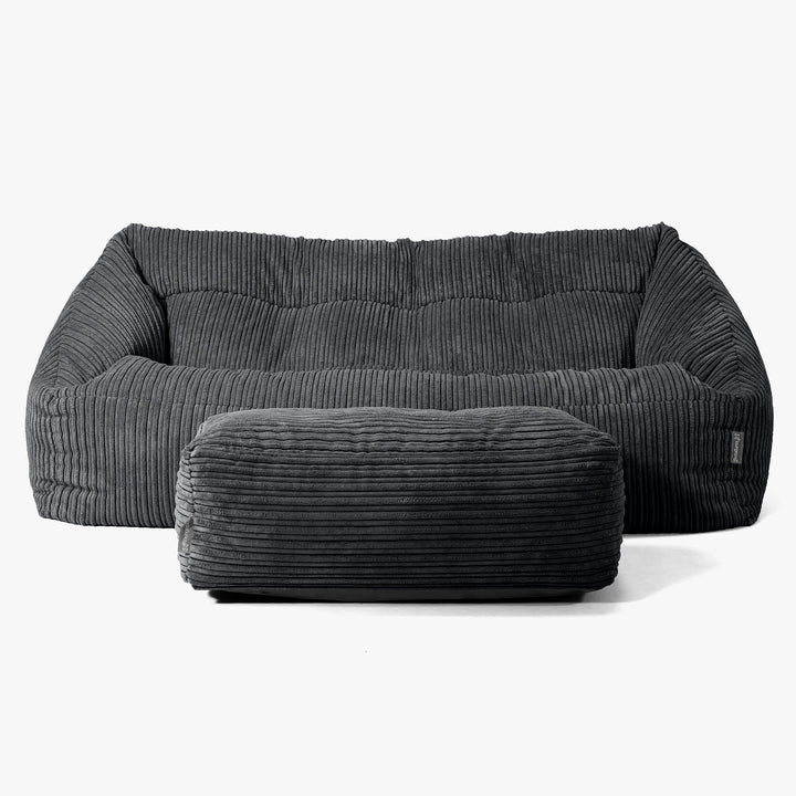 Maya Sitzsack Sofa - Cord Schwarz 02