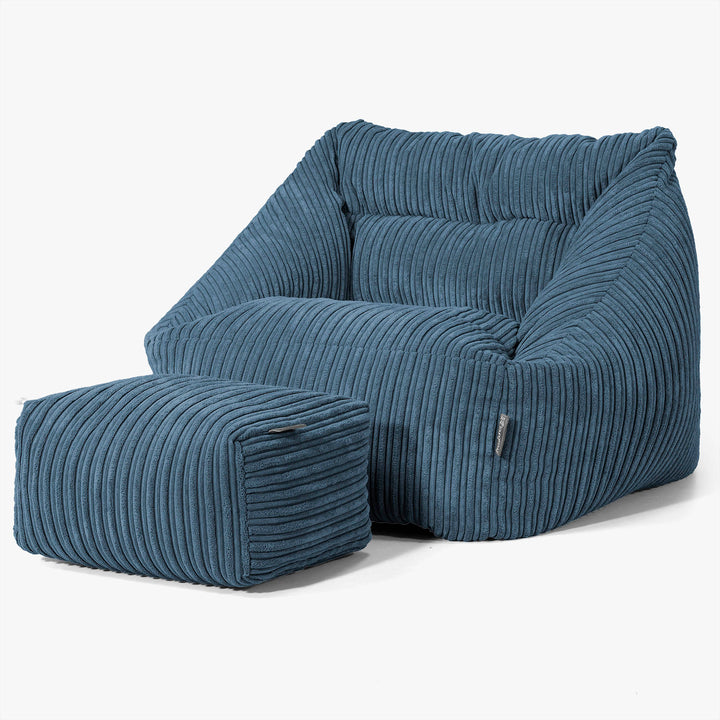 Maya Sitzsack Stuhl - Cord Marineblau 02