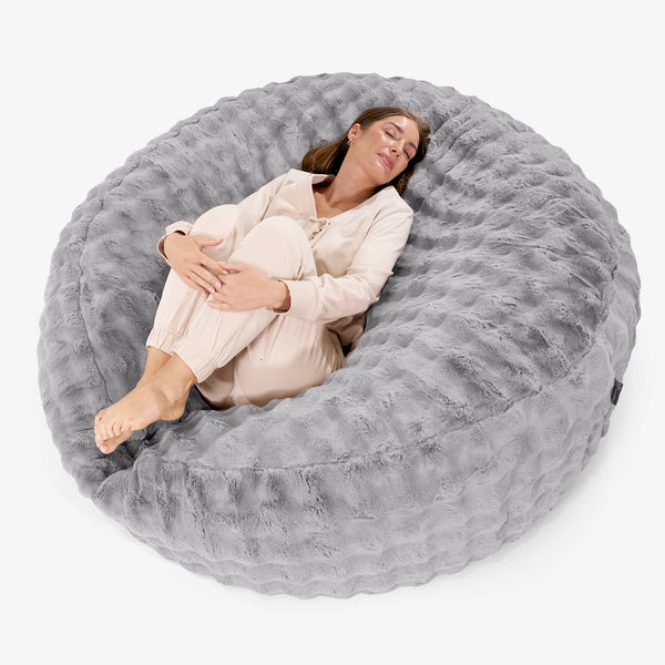 Mega-Mammoth Sofa Sitzsack XXL - Bubble Pelz Grau
