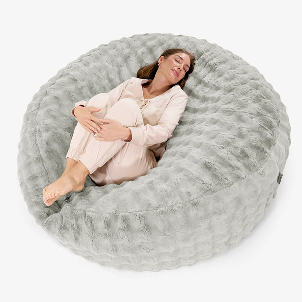 Mega-Mammoth Sofa Sitzsack XXL - Bubble Pelz Salbeigrün