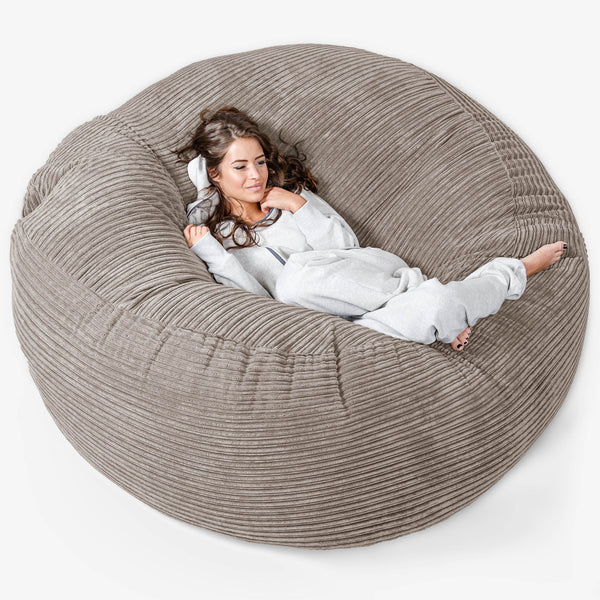 Mega-Mammoth Sofa Sitzsack XXL - Cord Beigegrau 01