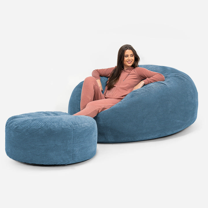 Mega-Mammoth Sofa Sitzsack XXL - Pom-Pom Himmelblau 02
