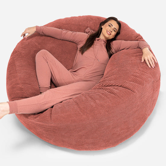 Mega-Mammoth Sofa Sitzsack XXL - Pom-Pom Kürbisorange 01