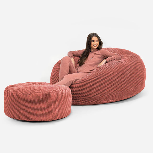 Mega-Mammoth Sofa Sitzsack XXL - Pom-Pom Kürbisorange 02