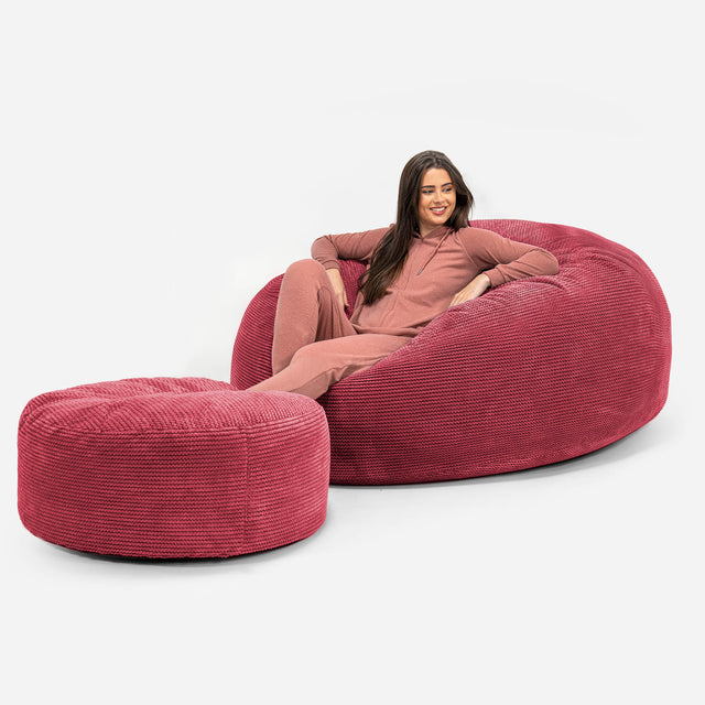 Mega-Mammoth Sofa Sitzsack XXL - Pom-Pom Pastellrot 02