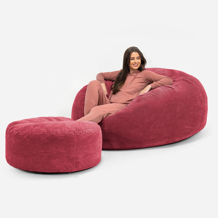 Mega-Mammoth Sofa Sitzsack XXL - Pom-Pom Pastellrot 02