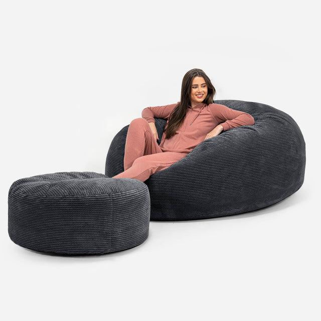Mega-Mammoth Sofa Sitzsack XXL - Pom-Pom Schwarz 02