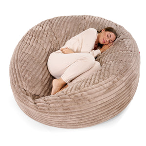 Mega-Mammoth Sofa Sitzsack XXL - Ultra Plüsch Cord Nerzfarben