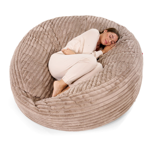 Mega-Mammoth Sofa Sitzsack XXL - Ultra Plüsch Cord Nerzfarben