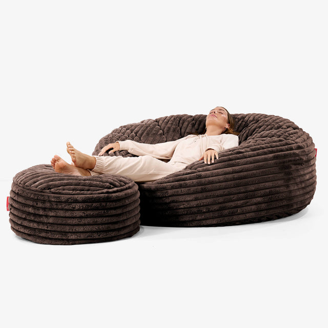 Mega-Mammoth Sofa Sitzsack XXL - Ultra Plüsch Cord Nussbraun