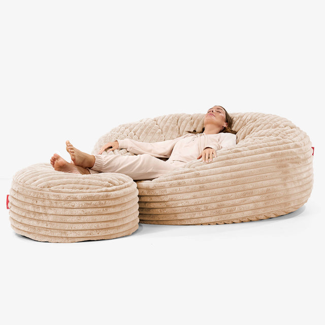 Mega-Mammoth Sofa Sitzsack XXL - Ultra Plüsch Cord Pfirsich