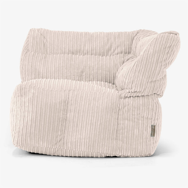 Modulares Sofa Sitzsack, Linkes Eckteil - Cord Elfenbein 01