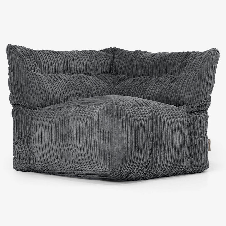 Modulares Sofa Sitzsack, Linkes Eckteil - Cord Schwarz 02