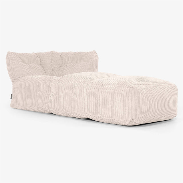Modulares Sofa Sitzsack, Rechte Chaiselongue - Cord Elfenbein 01