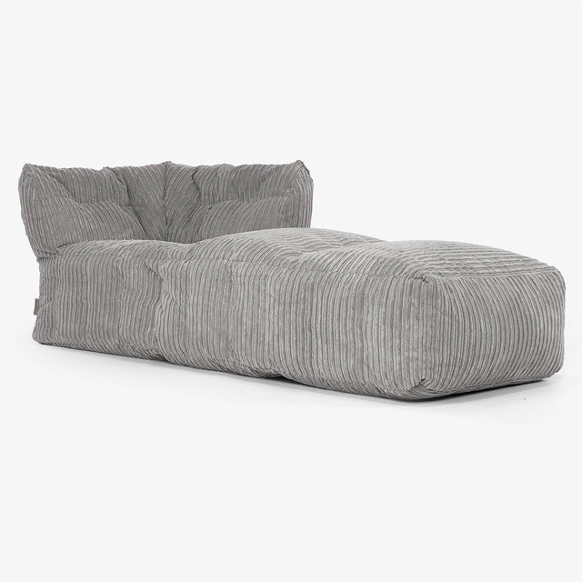 Modulares Sofa Sitzsack, Rechte Chaiselongue - Cord Graphitgrau 01