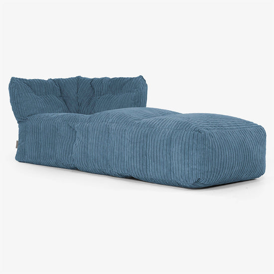 Modulares Sofa Sitzsack, Rechte Chaiselongue - Cord Marineblau 01