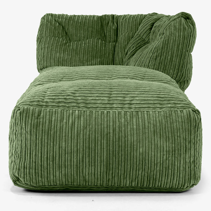 Modulares Sofa Sitzsack, Rechte Chaiselongue - Cord Nadelwaldgrün 02