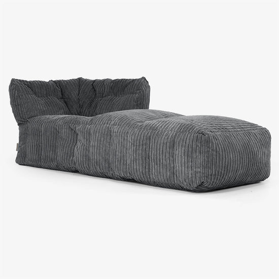 Modulares Sofa Sitzsack, Rechte Chaiselongue - Cord Schwarz 01