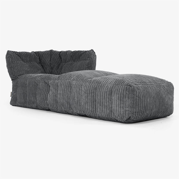 Modulares Sofa Sitzsack, Rechte Chaiselongue - Cord Schwarz 01