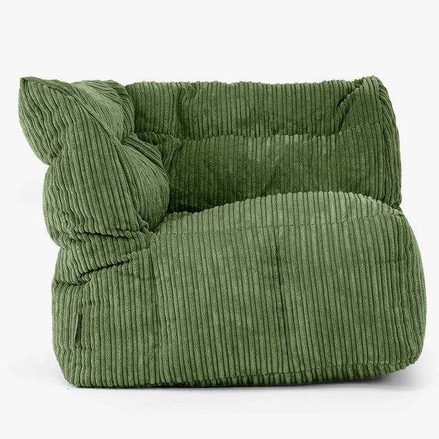 Modulares Sofa Sitzsack, Rechtes Eckteil - Cord Nadelwaldgrün 01