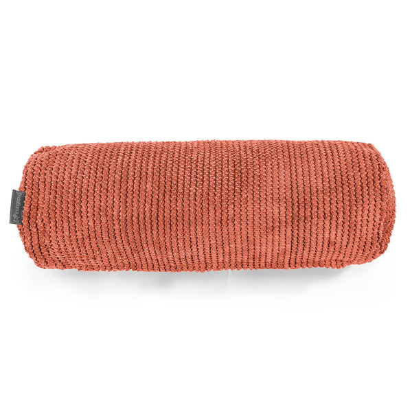 Nackenrolle Dekokissen / Sofa Kissenbezug 20 x 55cm - Pom-Pom Kürbisorange 01